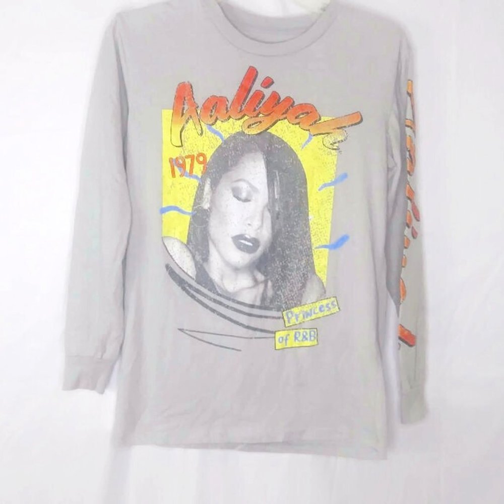 Aaliyah Princess of R&B Long Sleeve Vinyl Graphic Tee Adult